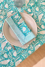 Charger l'image dans la galerie, Serviette de table Paradis blockprint en coton imprimé