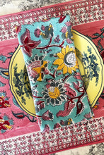 Charger l'image dans la galerie, Serviette de table Eden blockprint en coton imprimé bleu