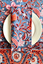 Charger l'image dans la galerie, Serviette de table Florescence blockprint en coton imprimé