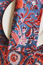 Charger l'image dans la galerie, Serviette de table Florescence blockprint en coton imprimé