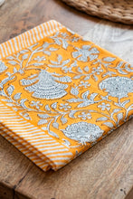 Load image into Gallery viewer, Canary table napkin Hand block printed cotton