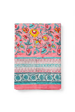 Charger l'image dans la galerie, Nappe blockprint Eden coton imprimé Rose