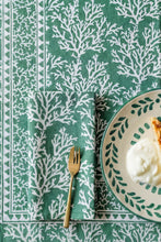 Load image into Gallery viewer, Aquamarine table napkin Hand block printed cotton