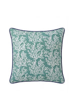 Load image into Gallery viewer, Aquamarine Cushion cover hand block printed cotton
