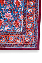 Load image into Gallery viewer, Florescence tablecloth hand block printed cotton