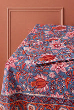 Load image into Gallery viewer, Florescence tablecloth hand block printed cotton