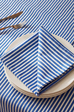 Load image into Gallery viewer, Blue Striped napkin Hand block printed cotton (Copy)
