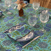 Charger l'image dans la galerie, Serviette de table Rhapsody blockprint en coton imprimé