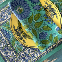 Charger l'image dans la galerie, Serviette de table Rhapsody blockprint en coton imprimé