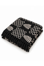 Charger l'image dans la galerie, Onyx throw hand block printed slub cotton