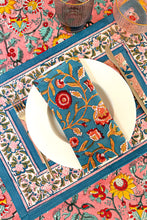 Charger l'image dans la galerie, Serviette de table Panache blockprint en coton imprimé Bleu Foncé