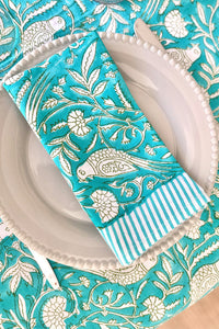 Paradis table napkin Hand block printed cotton
