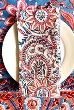Load image into Gallery viewer, Arabesque table napkin Hand block printed cotton
