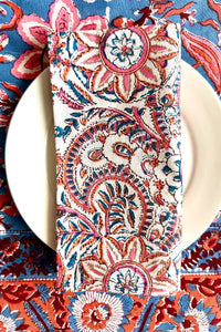 Arabesque table napkin Hand block printed cotton