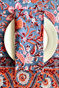 Florescence table napkin Hand block printed cotton