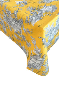 Trianon Tablecloth Toile De Jouy Yellow Tablecloth
