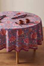 Load image into Gallery viewer, Florescence round tablecloth hand block printed cotton (Copy)
