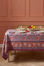 Load image into Gallery viewer, Florescence tablecloth hand block printed cotton
