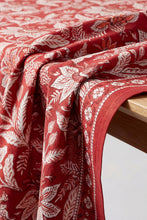 Load image into Gallery viewer, Hibiscus round tablecloth hand block printed cotton
