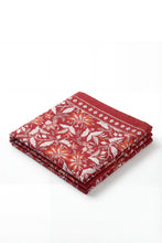 Load image into Gallery viewer, Hibiscus round tablecloth hand block printed cotton
