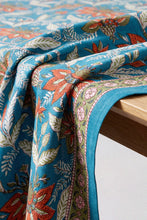 Load image into Gallery viewer, Inca round tablecloth hand block printed cotton
