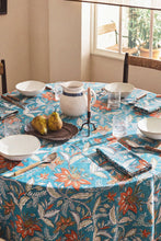 Load image into Gallery viewer, Inca round tablecloth hand block printed cotton
