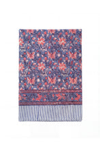 Charger l'image dans la galerie, Nappe blockprint Indigo Bloom coton imprimé 
