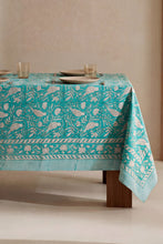 Load image into Gallery viewer, Paradis tablecloth hand block printed cotton
