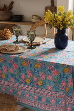 Charger l'image dans la galerie, Nappe blockprint Waterlily coton imprimé 
