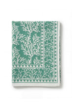 Load image into Gallery viewer, The Aquamarine tablecloth hand block printed cotton
