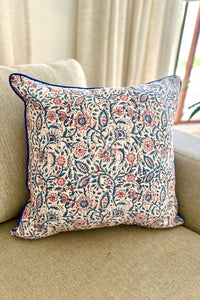 Arabesque Cushion cover hand block printed cotton