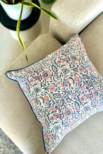 Load image into Gallery viewer, Arabesque Cushion cover hand block printed cotton
