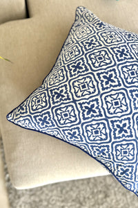 Atlas Cushion cover hand block printed cotton