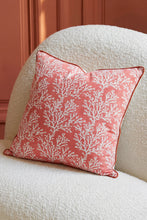 Load image into Gallery viewer, Coral Cushion cover hand block printed cotton

