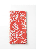 Charger l'image dans la galerie, Serviette de table Corail blockprint en coton imprimé 
