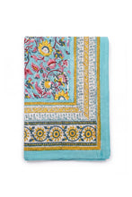 Load image into Gallery viewer, Eden tablecloth Hand block printed cotton blue
