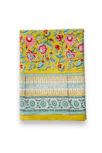 Load image into Gallery viewer, Eden tablecloth Hand block printed cotton jade
