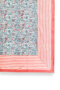Meadow tablecloth hand block printed cotton
