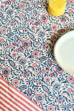 Load image into Gallery viewer, Meadow tablecloth hand block printed cotton
