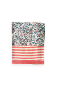 Meadow tablecloth hand block printed cotton