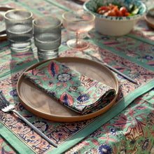 Load image into Gallery viewer, Panache placemat Hand block printed cotton Turquoise
