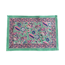 Load image into Gallery viewer, Panache placemat Hand block printed cotton Turquoise
