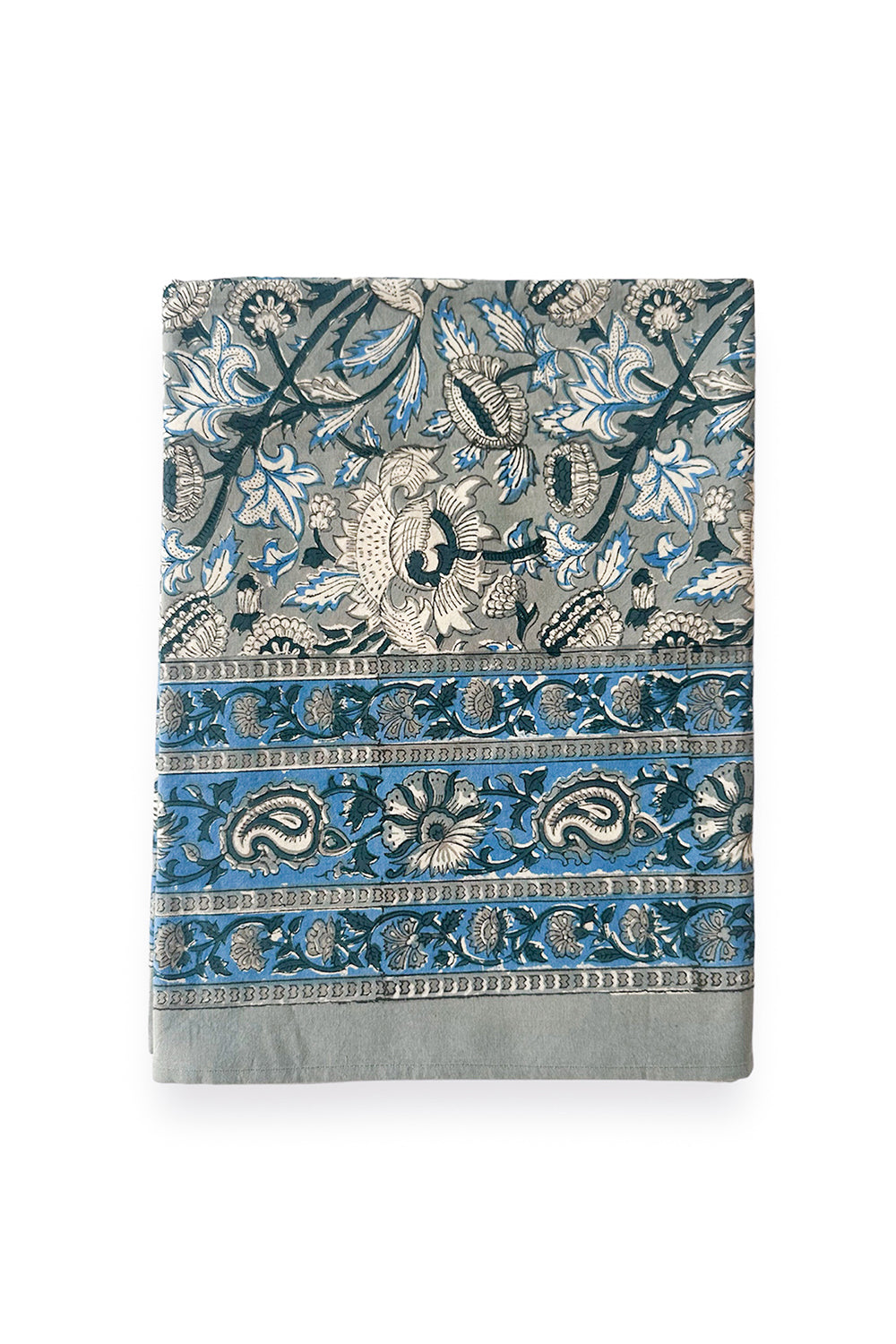 Plume tablecloth hand block printed cotton
