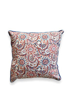 Load image into Gallery viewer, Tangerine Cushion cover hand block printed cotton
