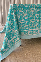 Load image into Gallery viewer, Paradis tablecloth hand block printed cotton
