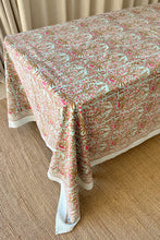Load image into Gallery viewer, Wildflower tablecloth hand block printed cotton
