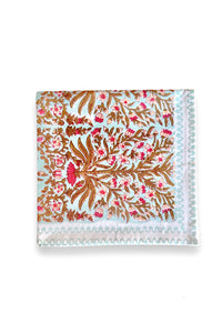 Wildflower table napkin Hand block printed cotton