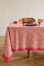 Load image into Gallery viewer, Maharani tablecloth hand block printed cotton
