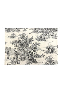 Trianon tablemat Toile de Jouy Black and White