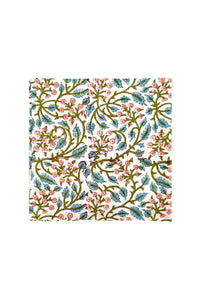 Bliss table napkin Hand block printed cotton wild flowers